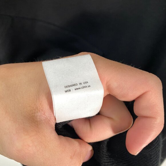 C2H4 Oversized Reconstructed Pullover Hoodie Black / Orange men's size Medium - Picture 6 of 7